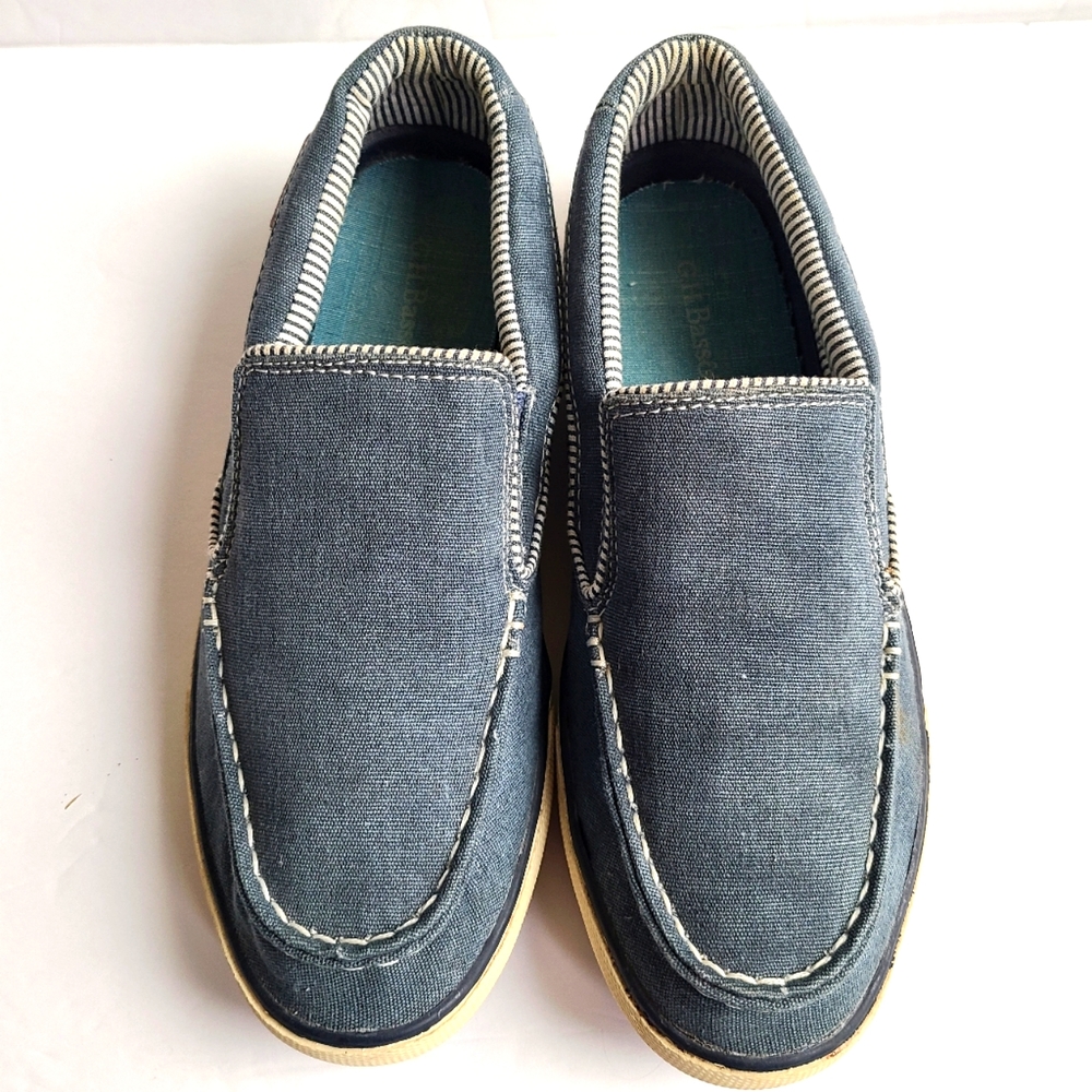 G.H Bass&Company 8 blue white nautical slip on sneakers shoes summer spring